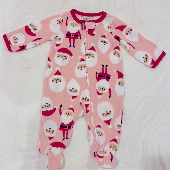 Carters Infant Girl Christmas Holiday One-piece Pajamas - Picture 1 of 10